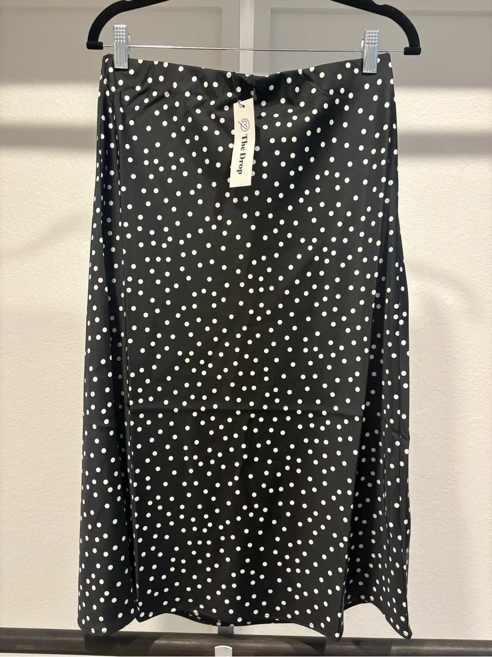 The Drop Women’s Black Polka Dot Midi Skirt - Size Medium